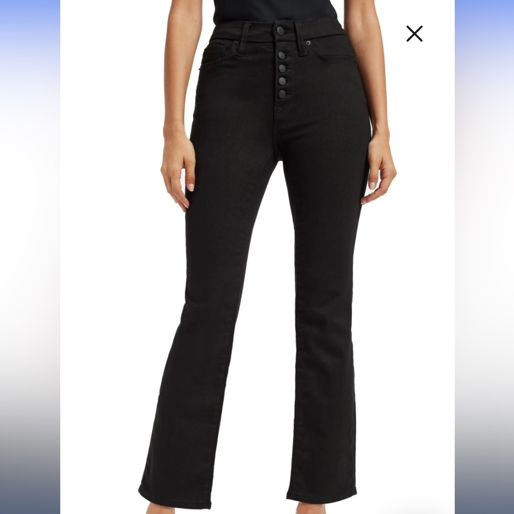 Good American Good Legs Ankle Straight Black Jeans